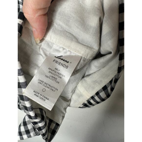 LOVERS + Friends Sassy Lisa Gingham Black White Check Ruffle Mini Skirt Large - Picture 5 of 11